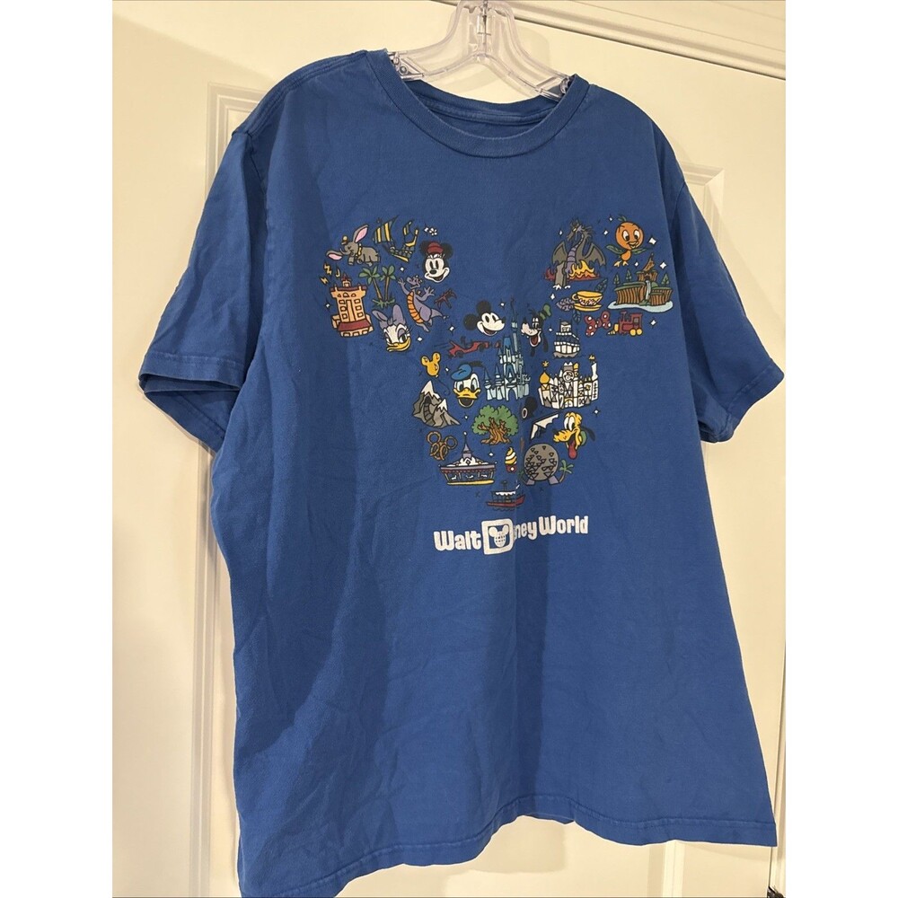 Walt Disney World Blue 100% Cotton T-Shirt ADULT 3XL Theme Park Mickey Ears